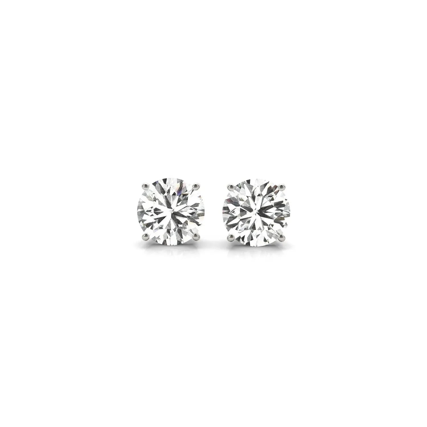 1 1/2 cttw Certified IGI Lab Grown Round Diamond Earrings 14k White Gold (G/VS2) - Peelerie